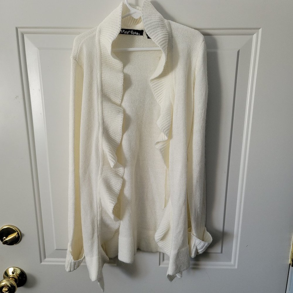 Perfect Gold Ruffle Sweater, Girls Size 10/12